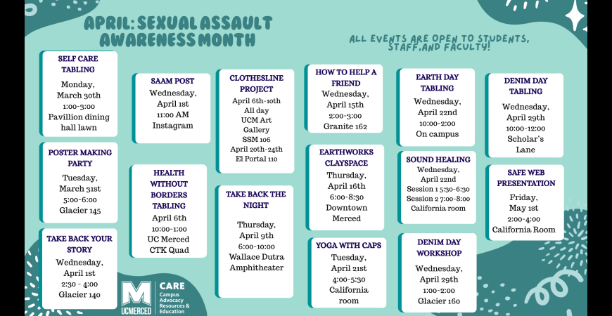 April teal colored event calendar details of the event on the SAAM page linked to the image